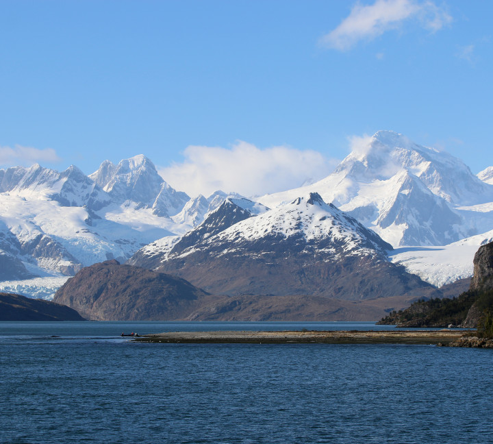 The image show Marinelli Glacier at Alberto de Agostini National Park, Isla Grande de Tierra del Fuego.