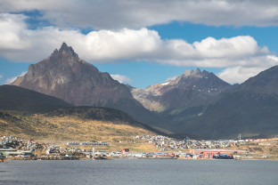 Views of the centre of Ushuaia from one of our expedition ships.
