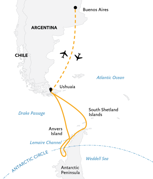 Antarctica by Helicopter: Crossing the Circle and the Peninsula