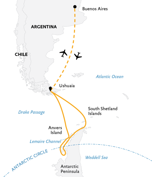 Antarctica by Helicopter: Crossing the Circle and the Peninsula