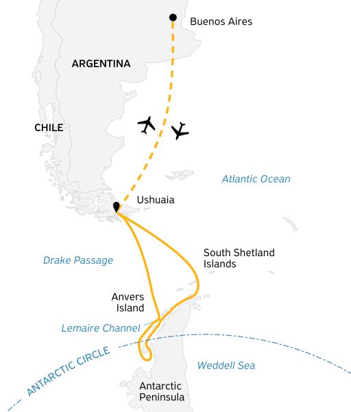 Antarctica by Helicopter: Crossing the Circle and the Peninsula
