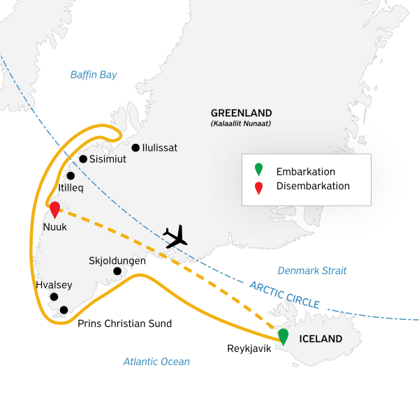 Southeast to West Greenland: Glaciers, Fjords and Viking History