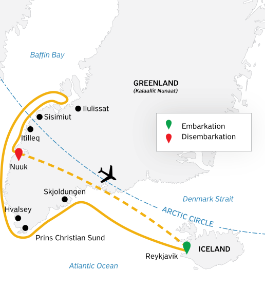 Southeast to West Greenland: Glaciers, Fjords and Viking History